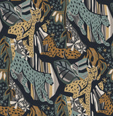 Brewster Home Fashions Navy Gold Cat Nap Peel & Stick Wallpaper