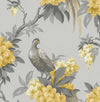 Brewster Home Fashions Golden Pheasant Grey Floral Wallpaper