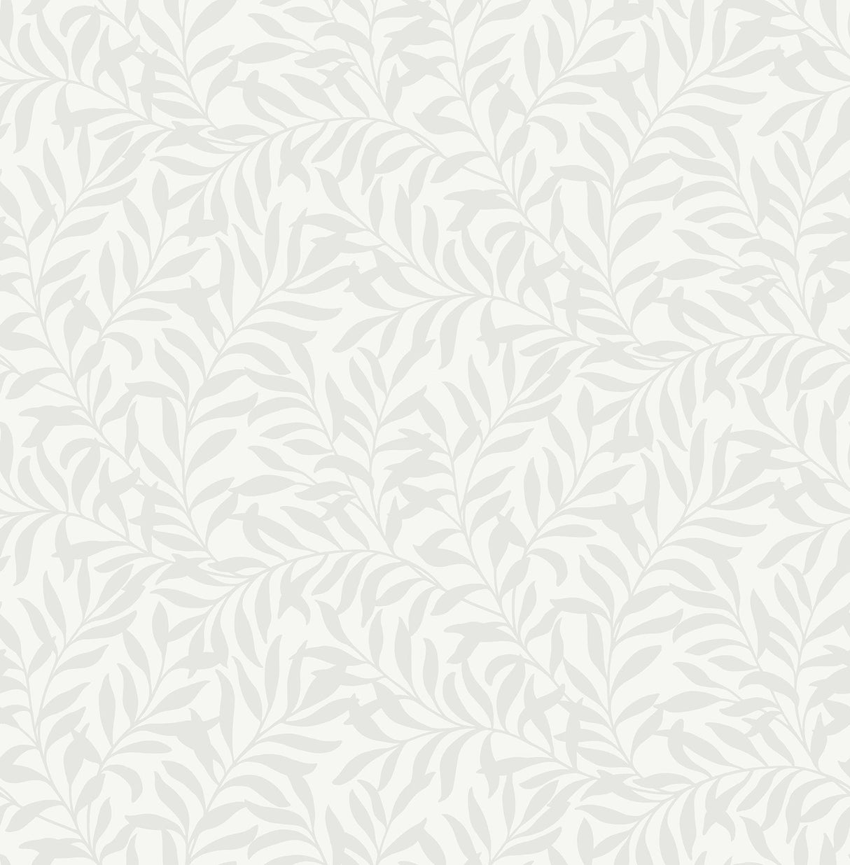 Brewster Home Fashions Salix Silver Leaf Grey/White Wallpaper