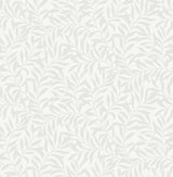 Brewster Home Fashions Salix Silver Leaf Grey/White Wallpaper