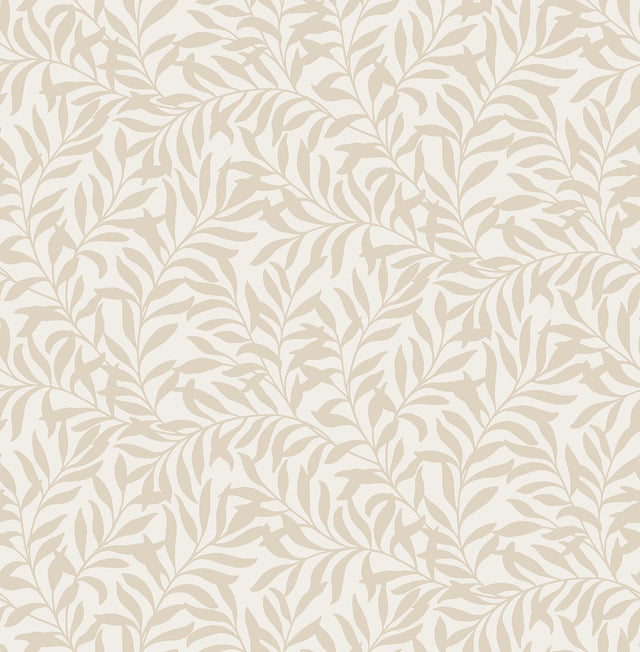 Brewster Home Fashions Salix Beige Leaf Wallpaper