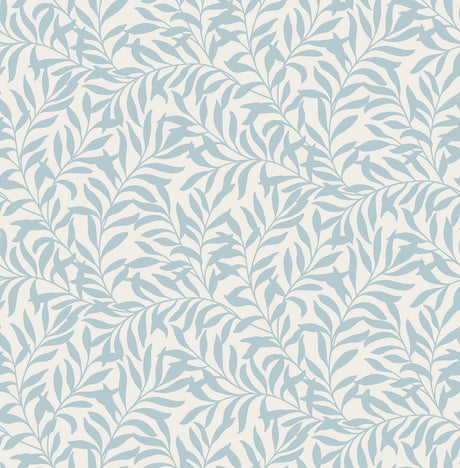 Brewster Home Fashions Salix Light Blue Leaf Wallpaper