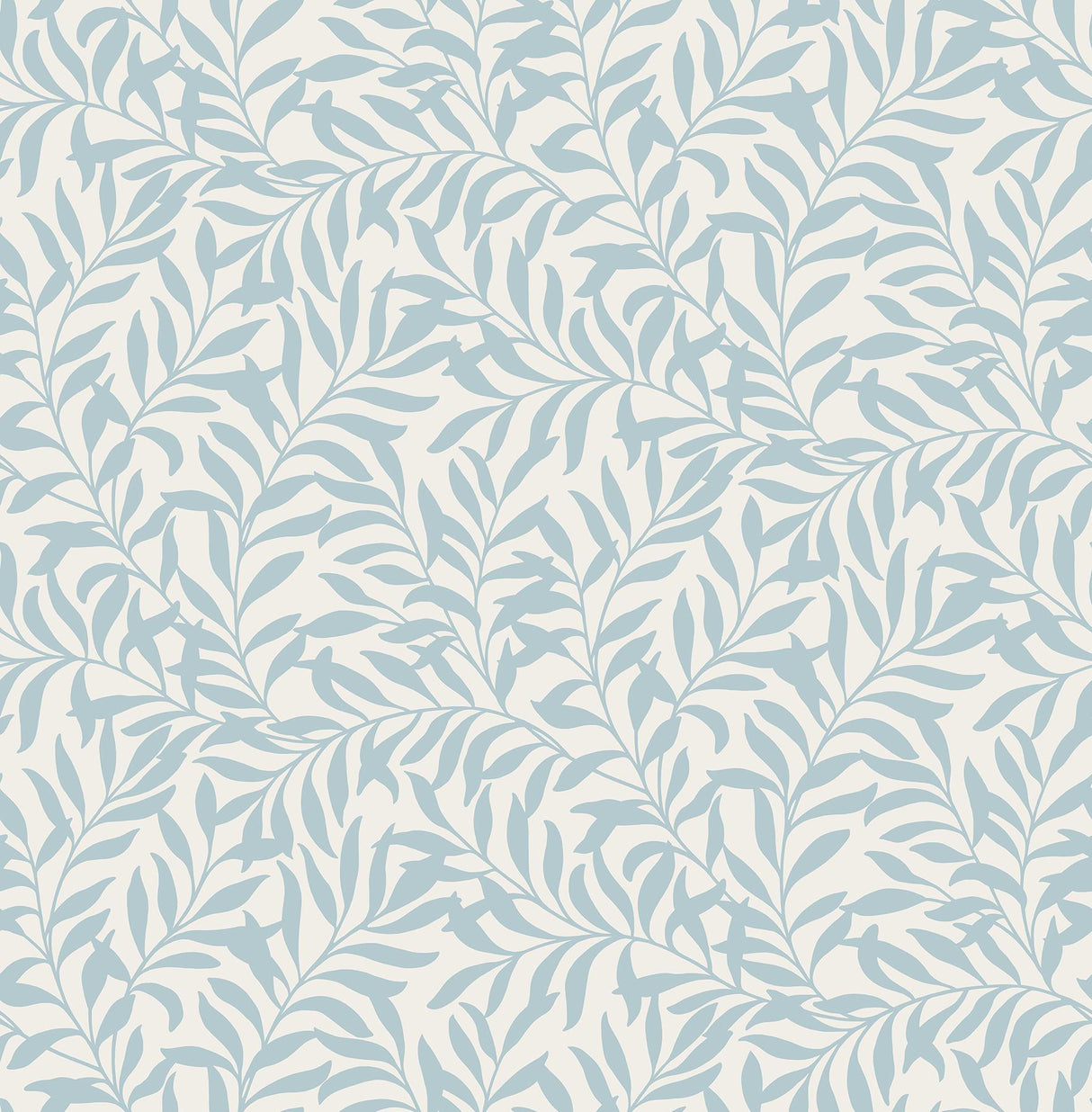 Brewster Home Fashions Salix Light Blue Leaf Blue/Grey Wallpaper