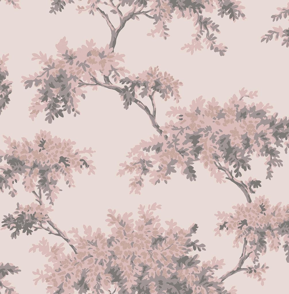 Brewster Home Fashions Ashdown Pink Tree Wallpaper