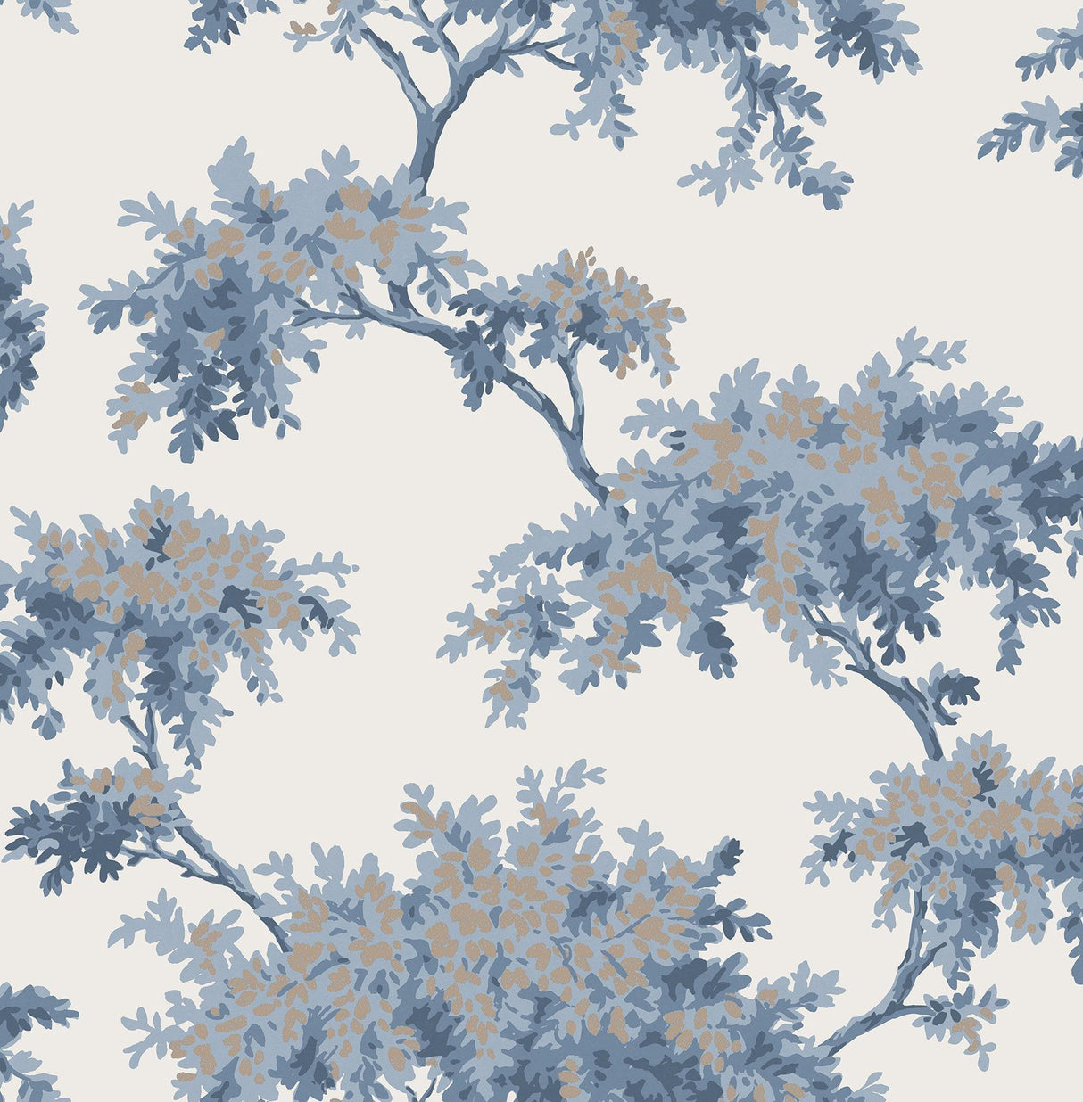 Brewster Home Fashions Ashdown Dark Blue Tree Wallpaper