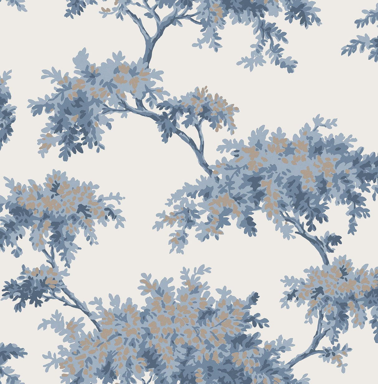 Brewster Home Fashions Ashdown Tree Dark Blue Wallpaper