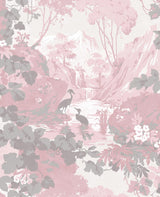Brewster Home Fashions Eden Pink Crane Lagoon Wallpaper