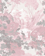 Brewster Home Fashions Eden Crane Lagoon Pink Wallpaper