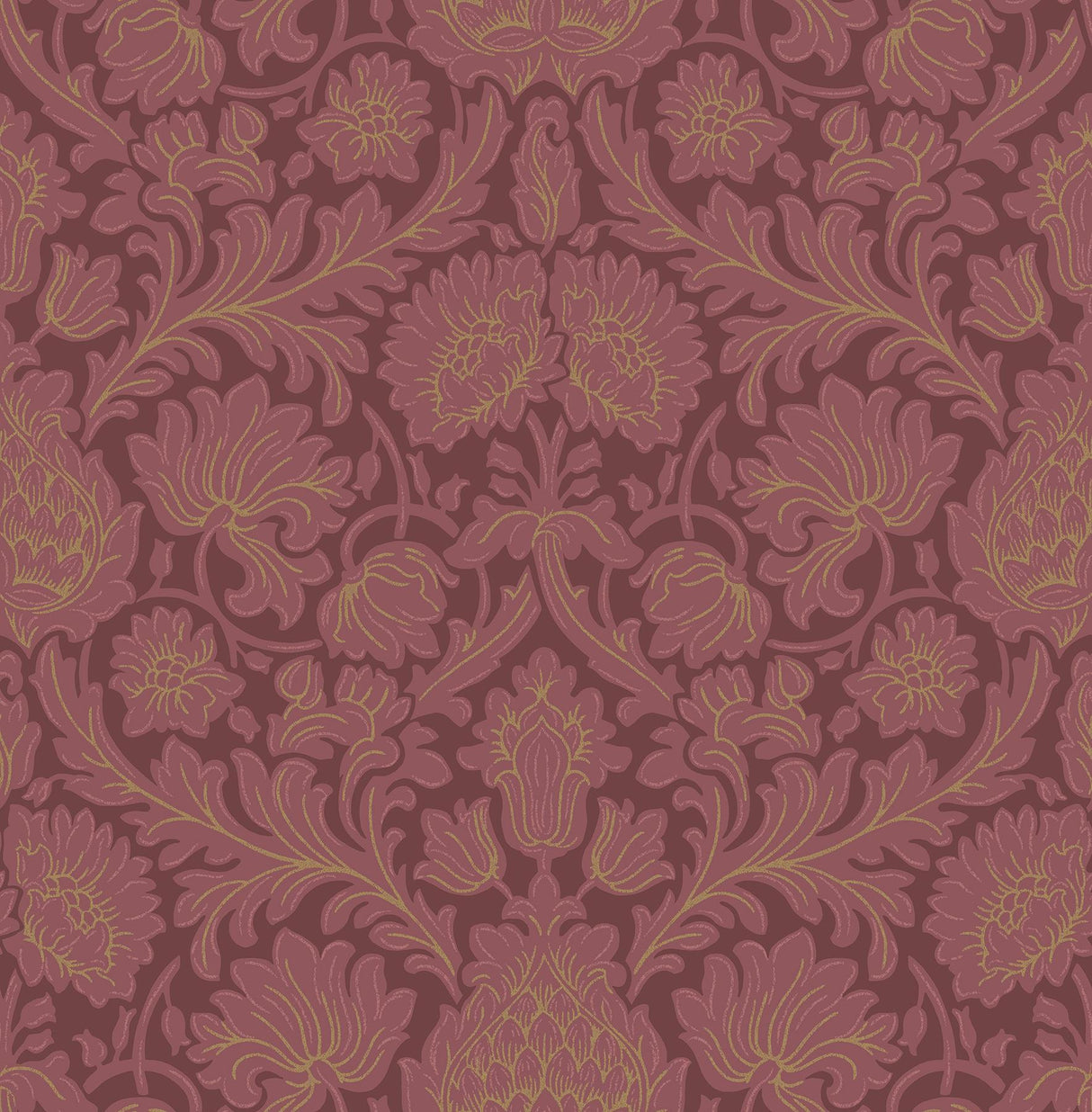 Brewster Home Fashions Bamburg Floral Red Wallpaper