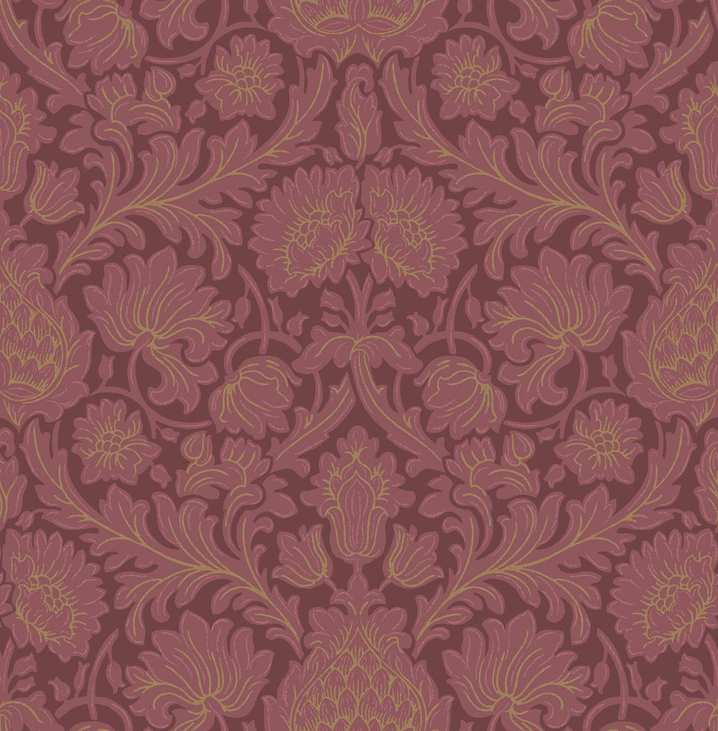 Brewster Home Fashions Bamburg Floral Red Wallpaper