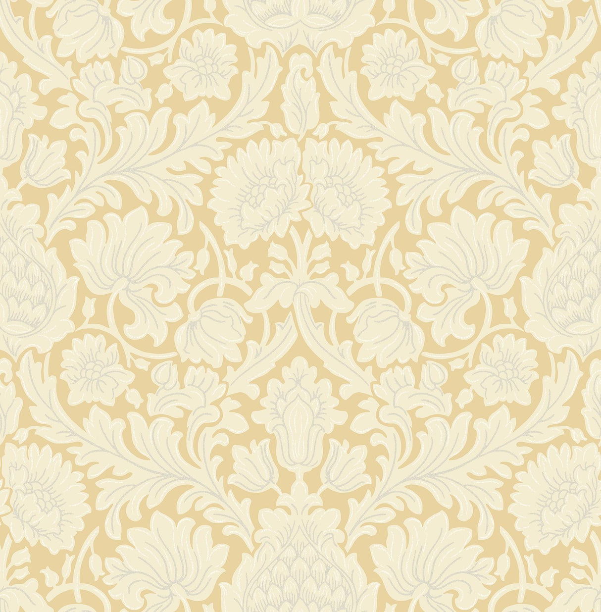 Brewster Home Fashions Bamburg Mustard Floral Wallpaper