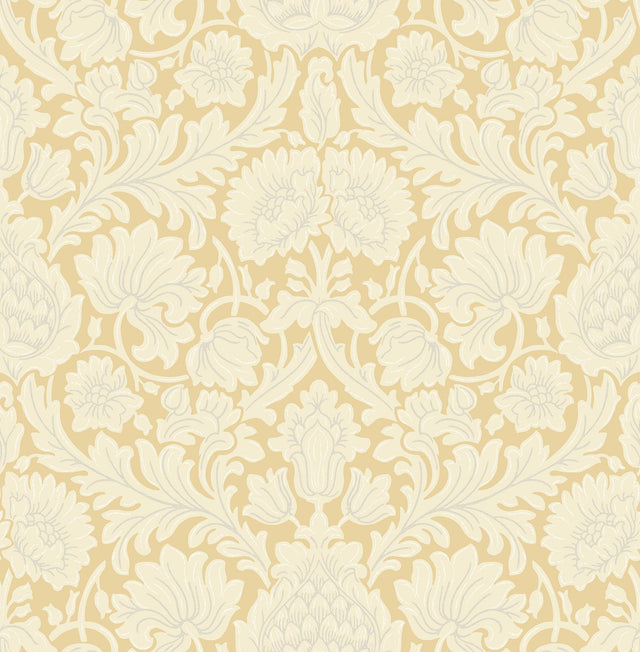 Brewster Home Fashions Bamburg Mustard Floral Wallpaper