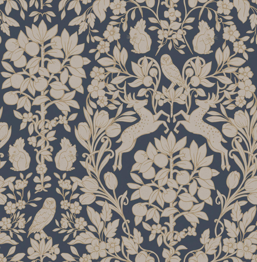 Brewster Home Fashions Richmond Blue Floral Wallpaper