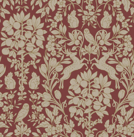 Brewster Home Fashions Richmond Maroon Floral Wallpaper