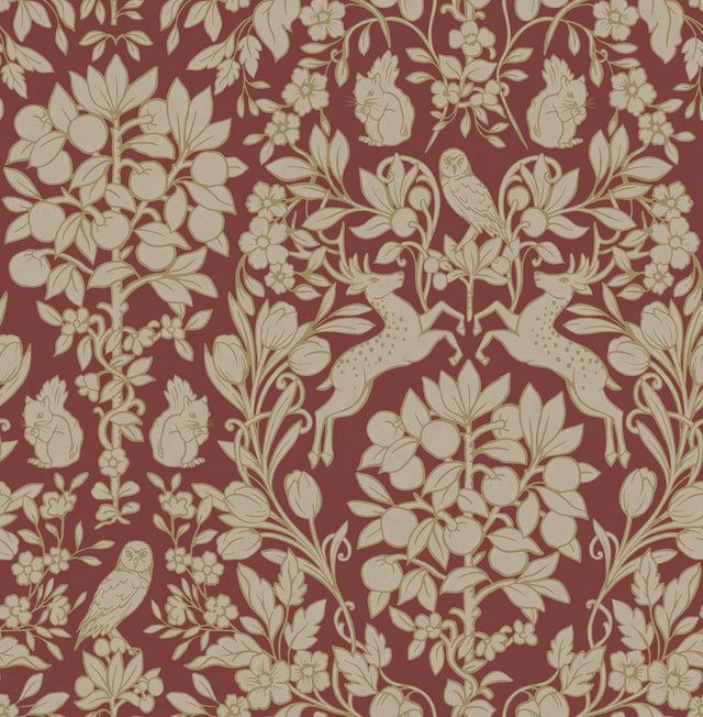 Brewster Home Fashions Richmond Maroon Floral Wallpaper