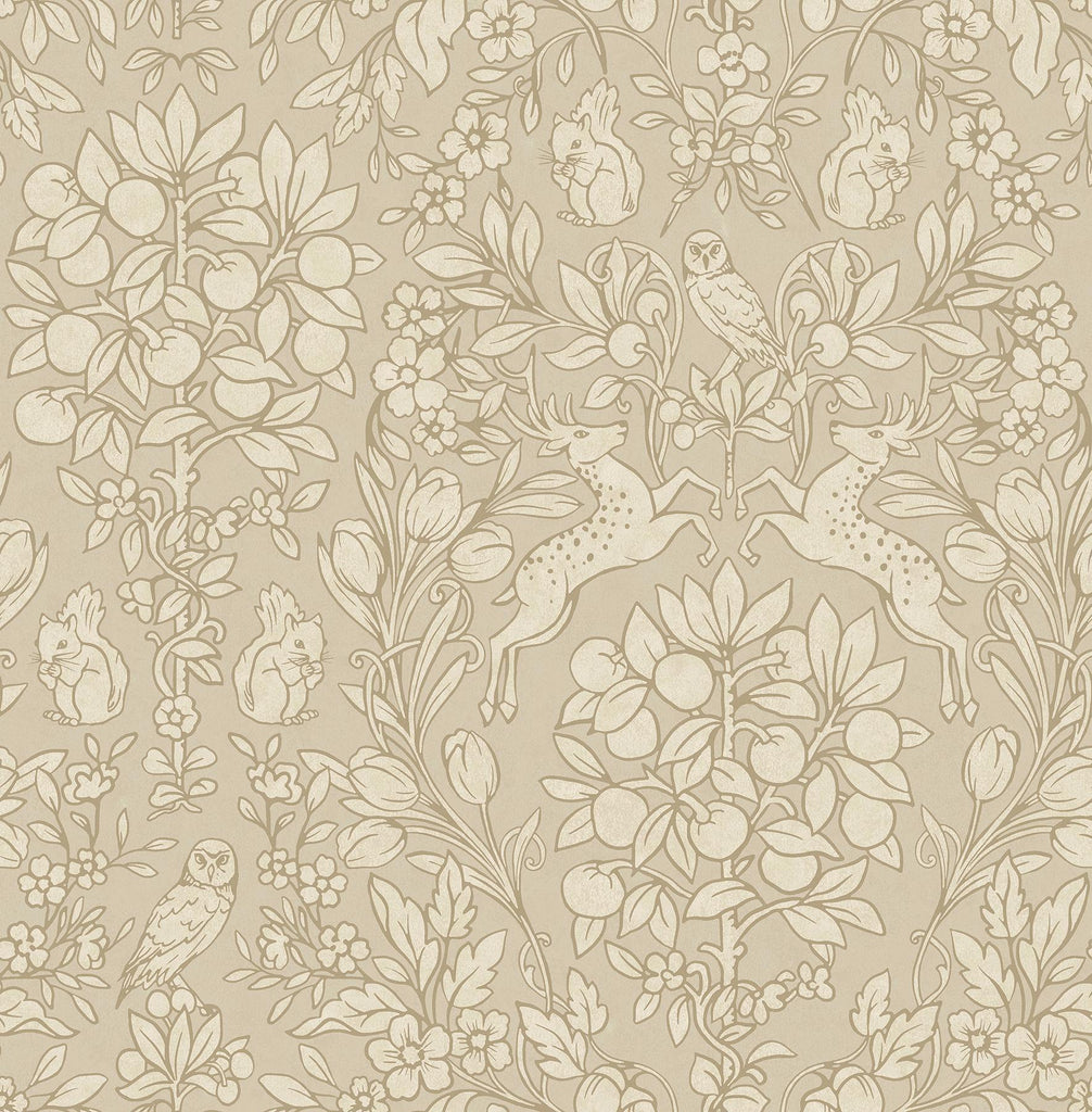 Brewster Home Fashions Richmond Taupe Floral Wallpaper