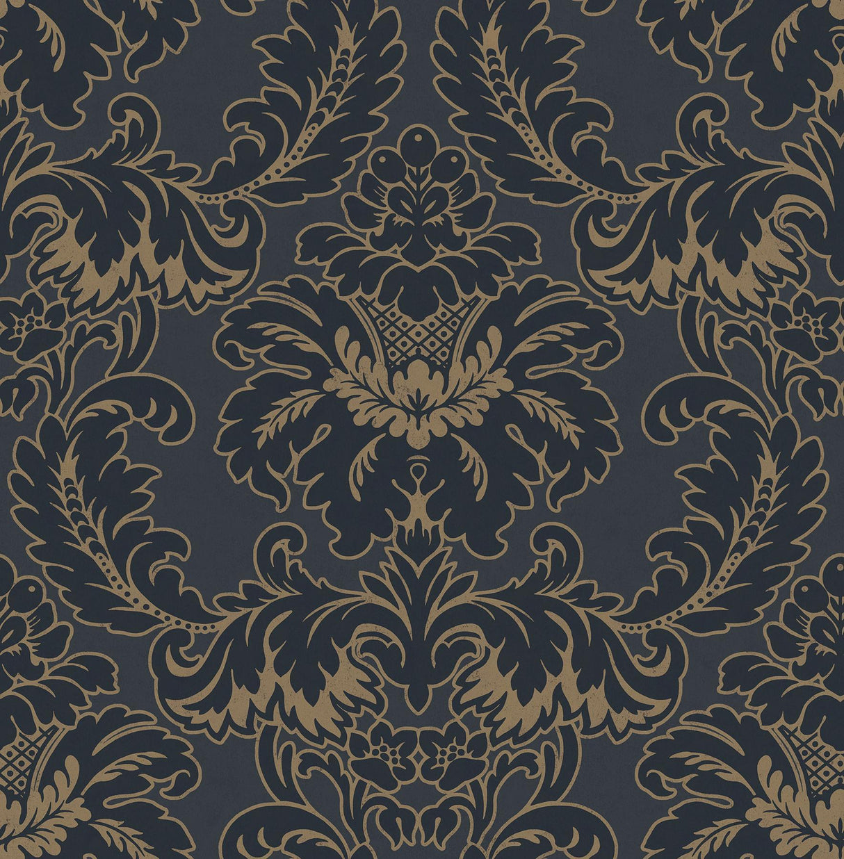 Brewster Home Fashions Windsor Blue Damask Wallpaper