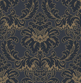Brewster Home Fashions Windsor Damask Blue Wallpaper
