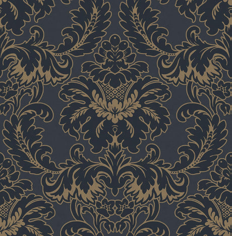 Brewster Home Fashions Windsor Damask Blue Wallpaper
