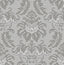 Brewster Home Fashions Windsor Grey Damask Wallpaper