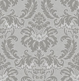 Brewster Home Fashions Windsor Damask Grey Wallpaper