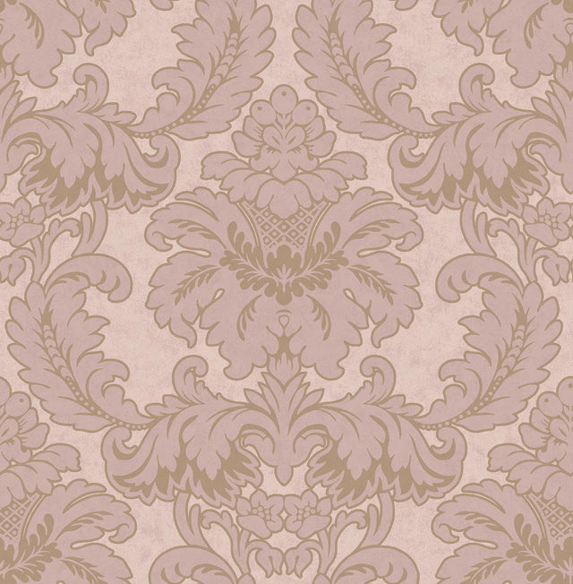 Brewster Home Fashions Windsor Pink Damask Wallpaper