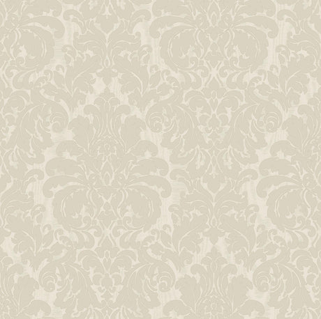 Brewster Home Fashions Betina White Damask Wallpaper