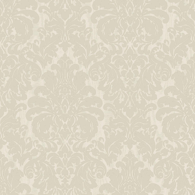 Brewster Home Fashions Betina White Damask Wallpaper