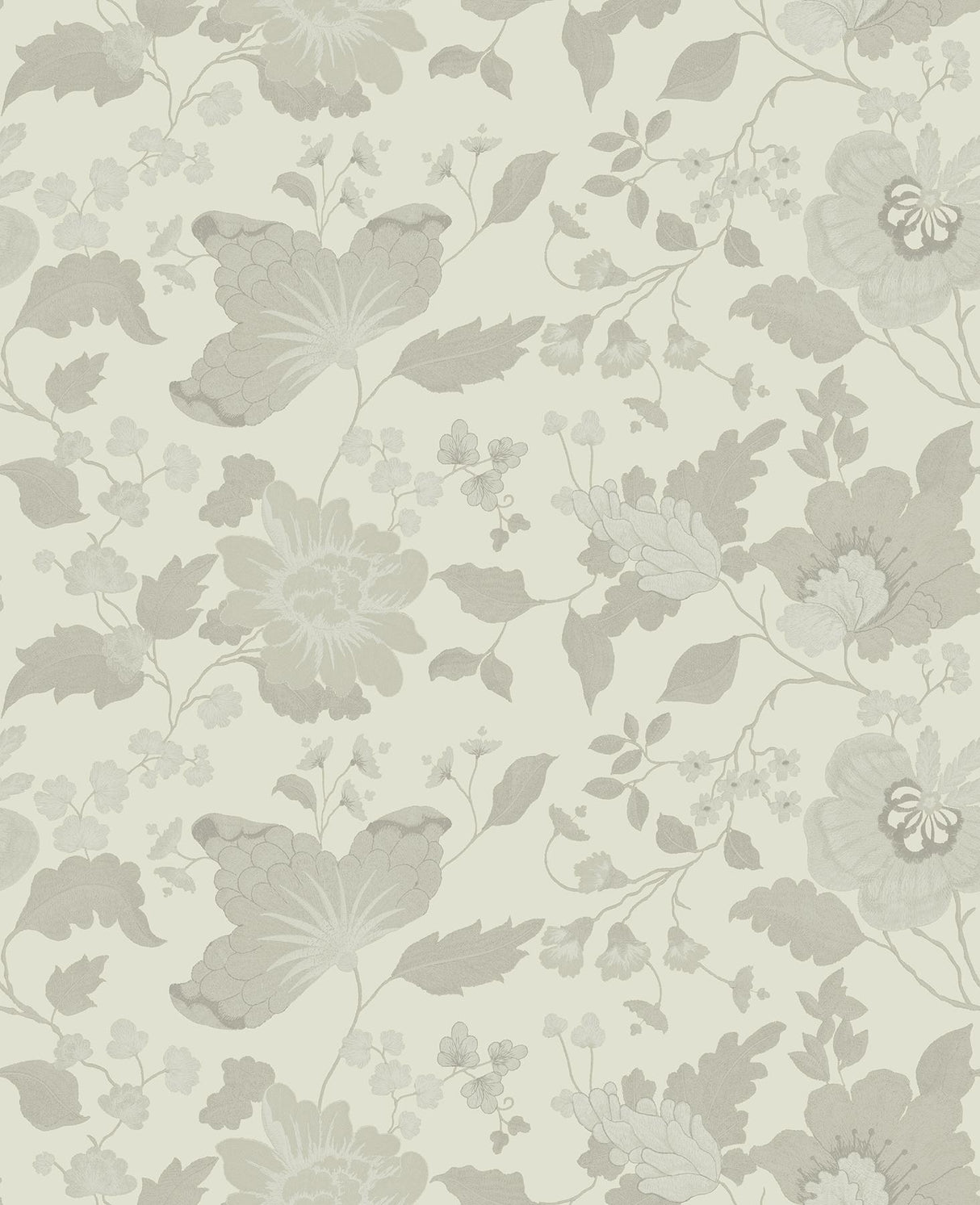 Brewster Home Fashions Vittoria White Floral Wallpaper