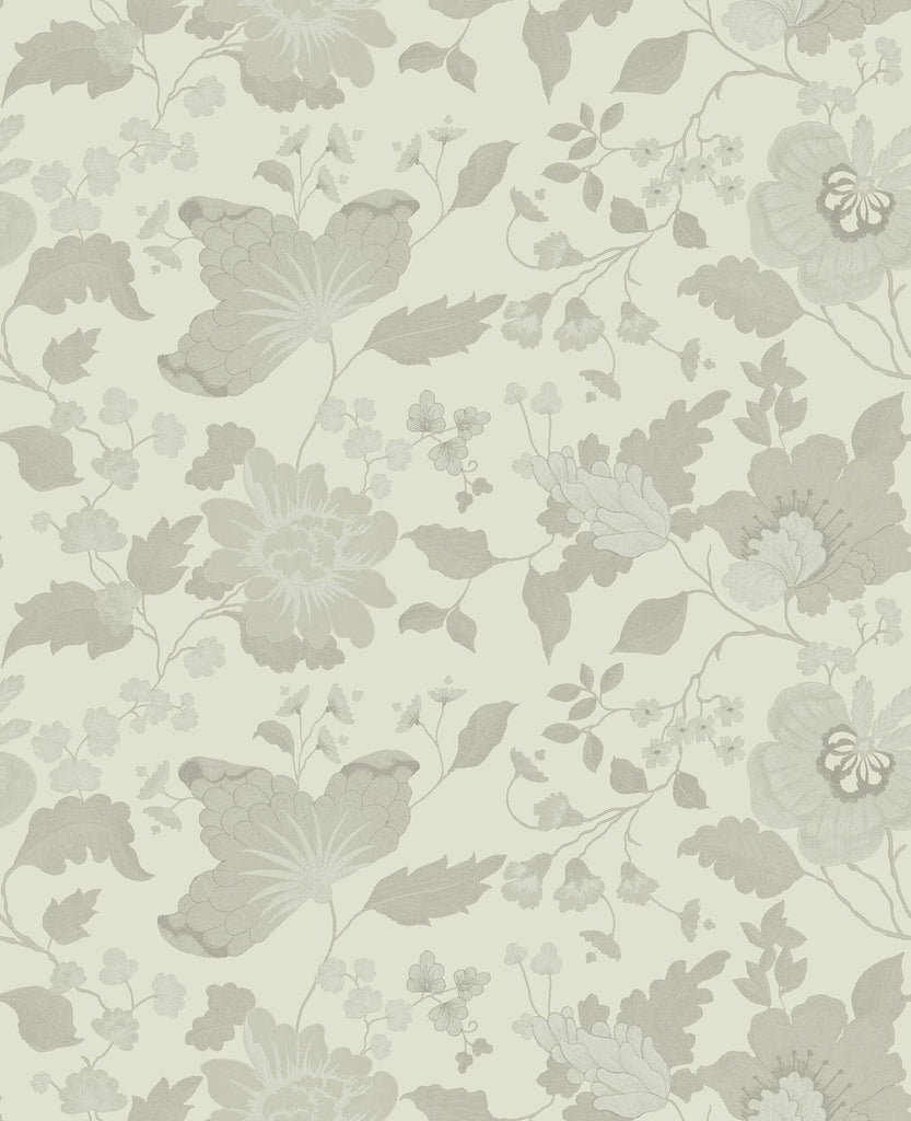 Brewster Home Fashions Vittoria White Floral Wallpaper