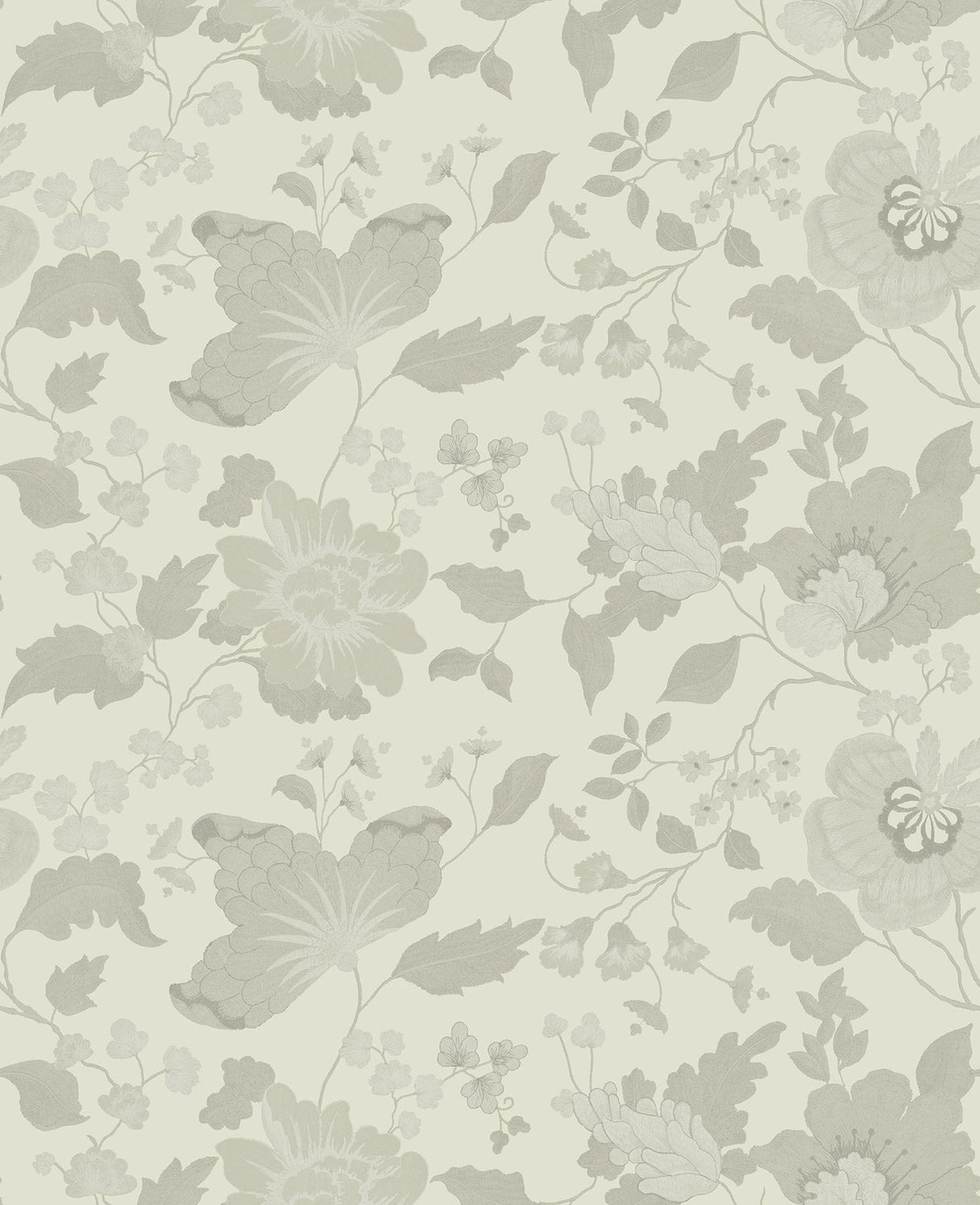 Brewster Home Fashions Vittoria Floral White Wallpaper