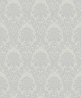 Brewster Home Fashions Renatta Silver Damask Wallpaper