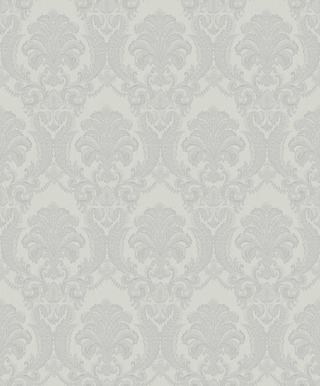 Brewster Home Fashions Renatta Silver Damask Wallpaper