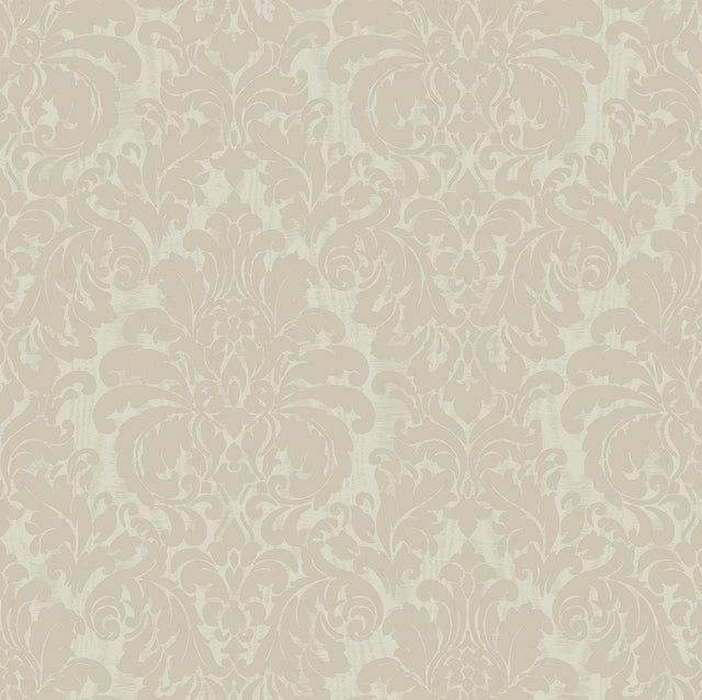 Brewster Home Fashions Betina Cream Damask Wallpaper
