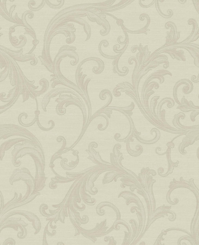 Brewster Home Fashions Noemi Cream Acanthus Wallpaper