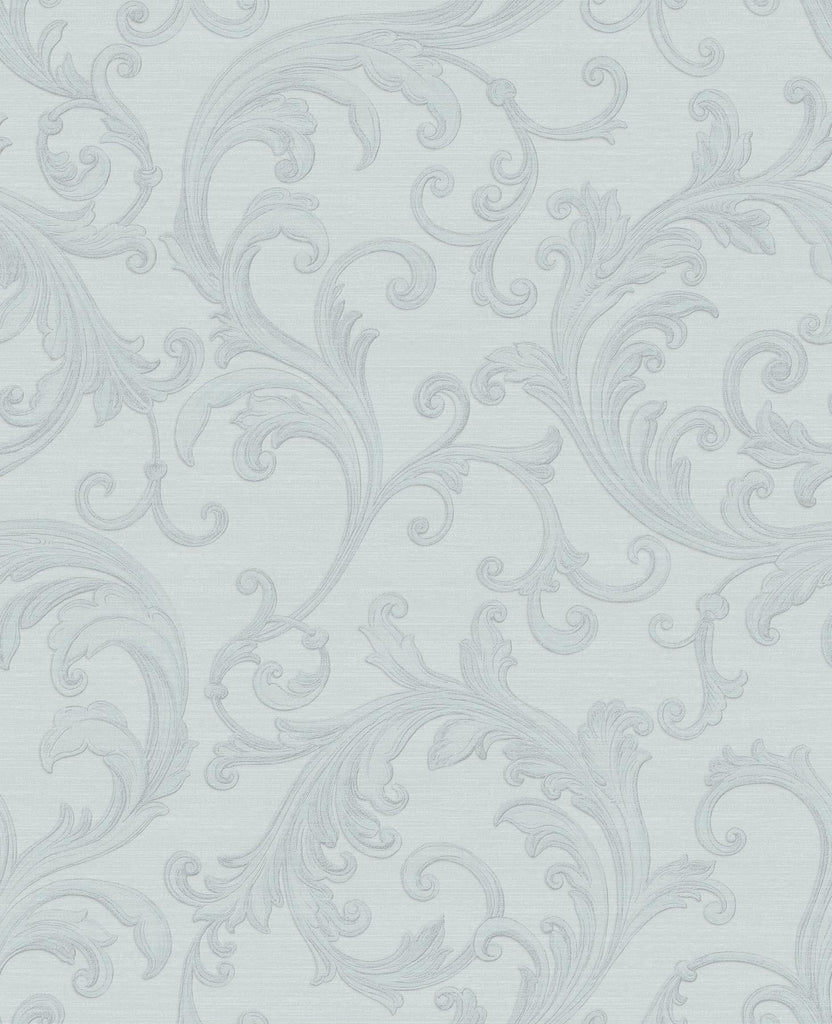Brewster Home Fashions Noemi Light Blue Acanthus Wallpaper