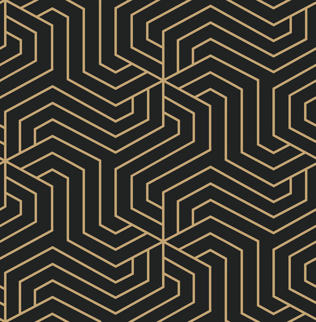 Brewster Home Fashions Black Ramsey Peel & Stick Wallpaper