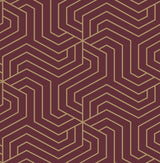 Brewster Home Fashions Burgundy Ramsey Peel & Stick Wallpaper