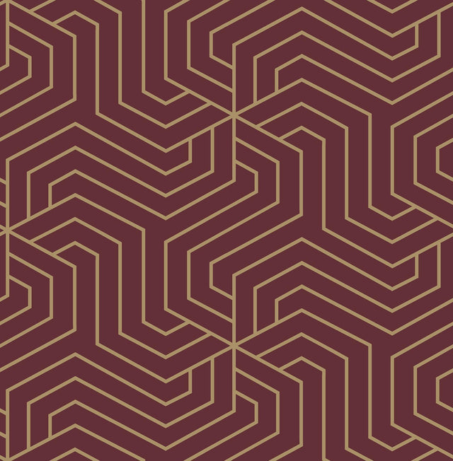 Brewster Home Fashions Burgundy Ramsey Peel & Stick Wallpaper