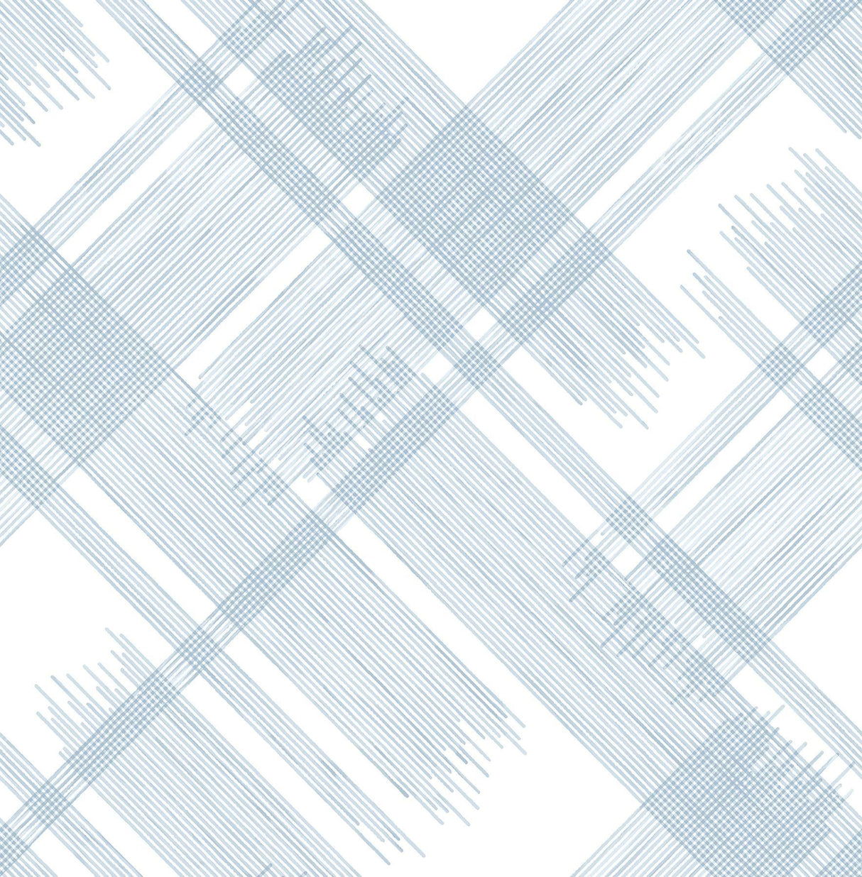 A-Street Prints Zag Blue Modern Plaid Wallpaper