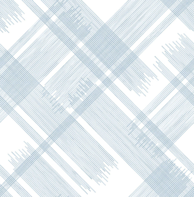 A-Street Prints Zag Blue Modern Plaid Wallpaper