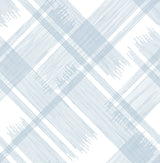 A-Street Prints Zag Modern Plaid Blue Wallpaper