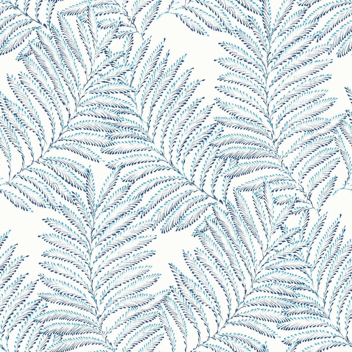 A-Street Prints Finnley Blue Inked Fern Wallpaper