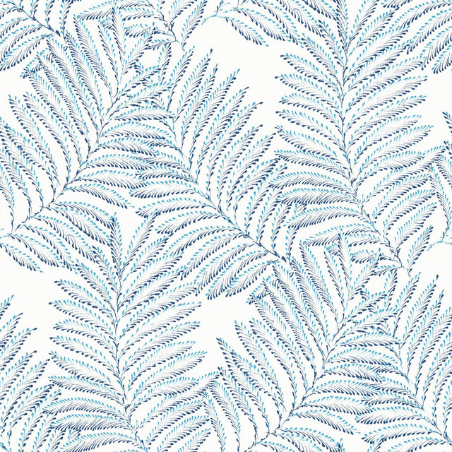 A-Street Prints Finnley Blue Inked Fern Wallpaper