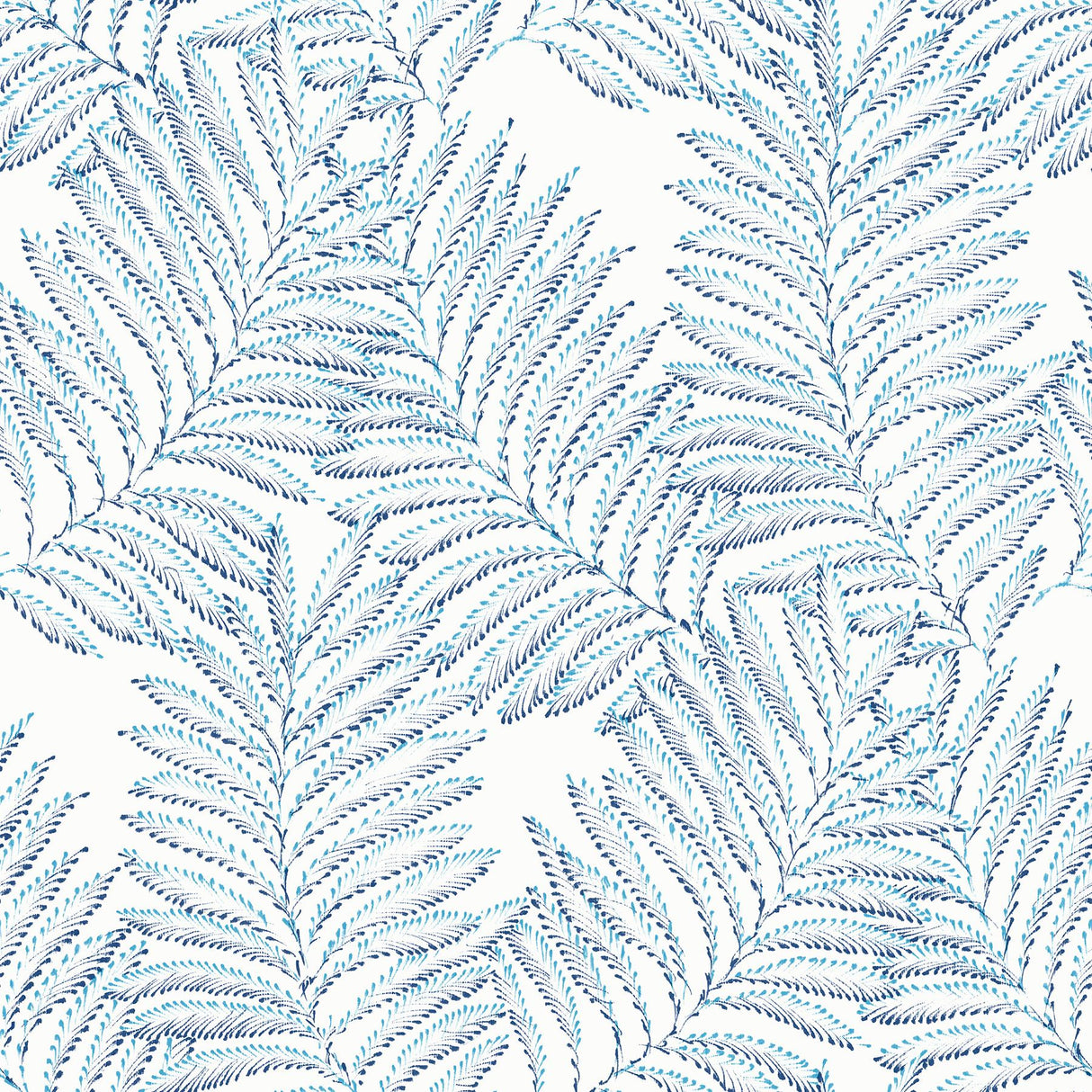 A-Street Prints Finnley Inked Fern Blue Wallpaper