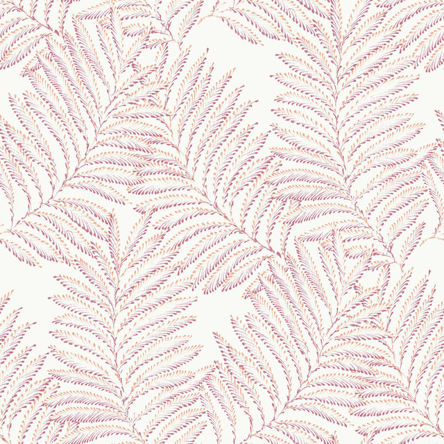 A-Street Prints Finnley Pink Inked Fern Wallpaper