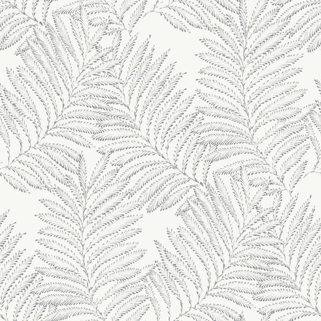 A-Street Prints Finnley Grey Inked Fern Wallpaper