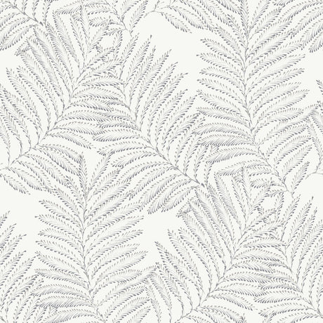 A-Street Prints Finnley Inked Fern Grey Wallpaper