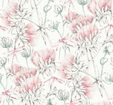 A-Street Prints Mariell Pink Dragonfly Wallpaper
