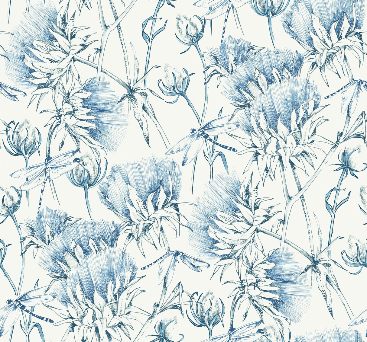 A-Street Prints Mariell Blue Dragonfly Wallpaper